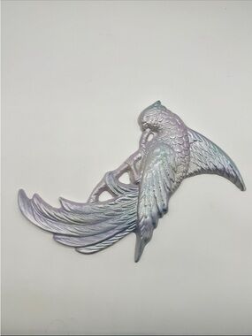 Vintage Chalkware Iridescent Bird Wall Decor - Shimmering Pastel